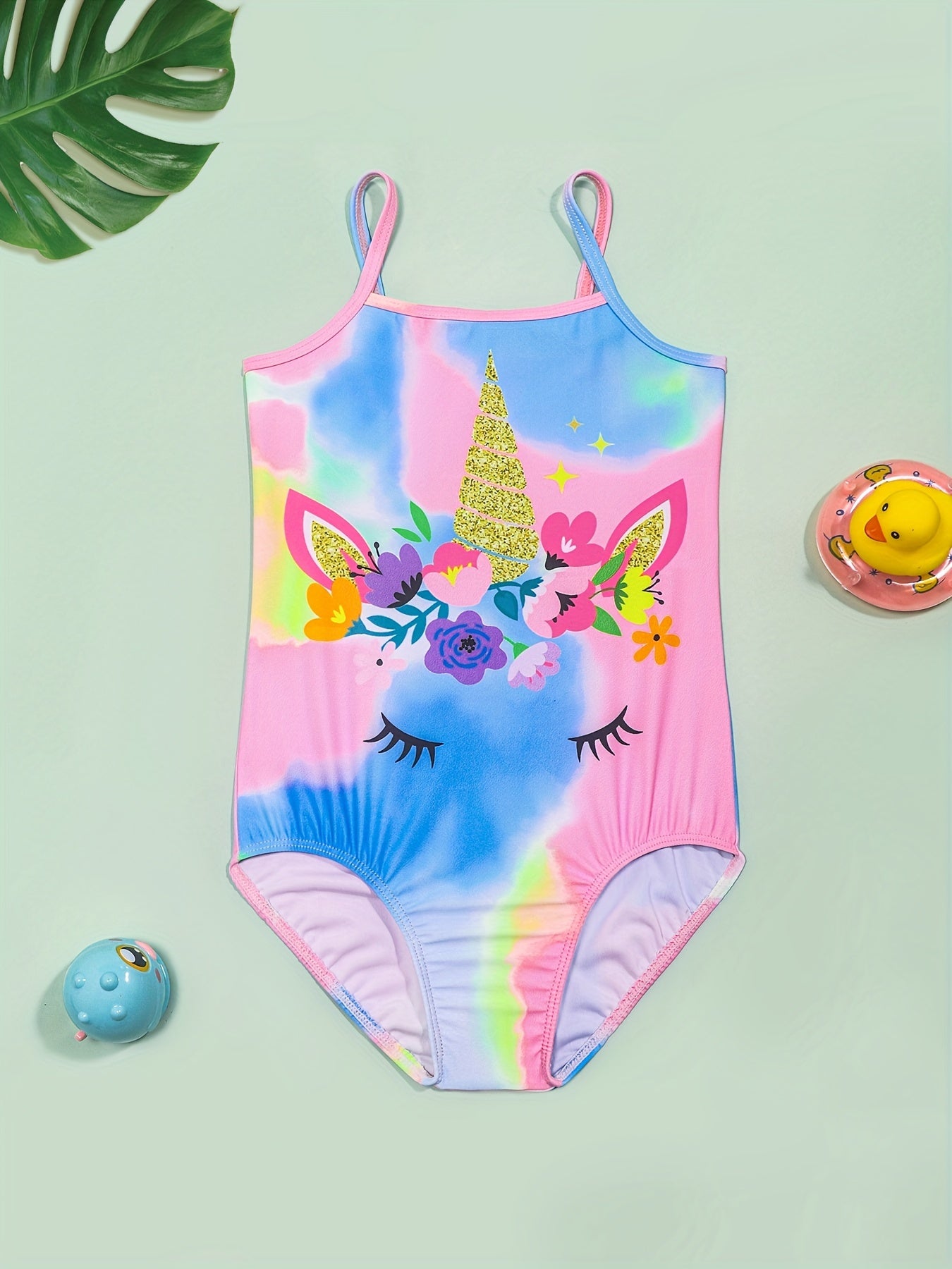 Girls Tie Dye Butterfly One Piece Swimsuit Kids Beach Bathing Suits