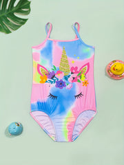 Girls Tie Dye Butterfly One Piece Swimsuit Kids Beach Bathing Suits