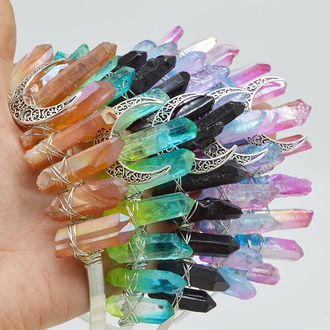 Crystal Quartz Rhinestone Tiara Headband for Weeding Parties