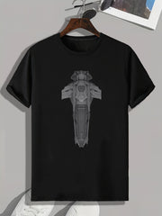 Boat Print Men's Graphic T shirt Casual Comfy Tees For Summer