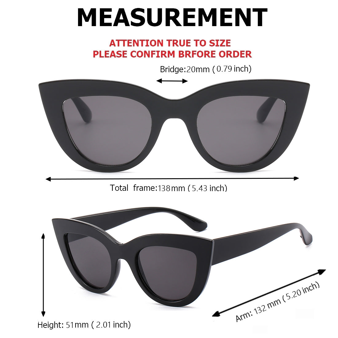 Vintage Cat Eye Sunglasses Retro Style UV400 Protection