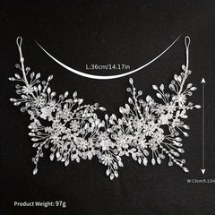 Bridal Rhinestone Flower Headband Set