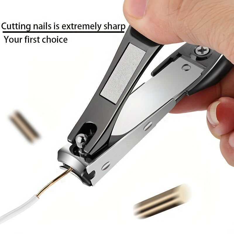 Stainless Steel Nail Clippers Anti Splash Fingernail Scissors