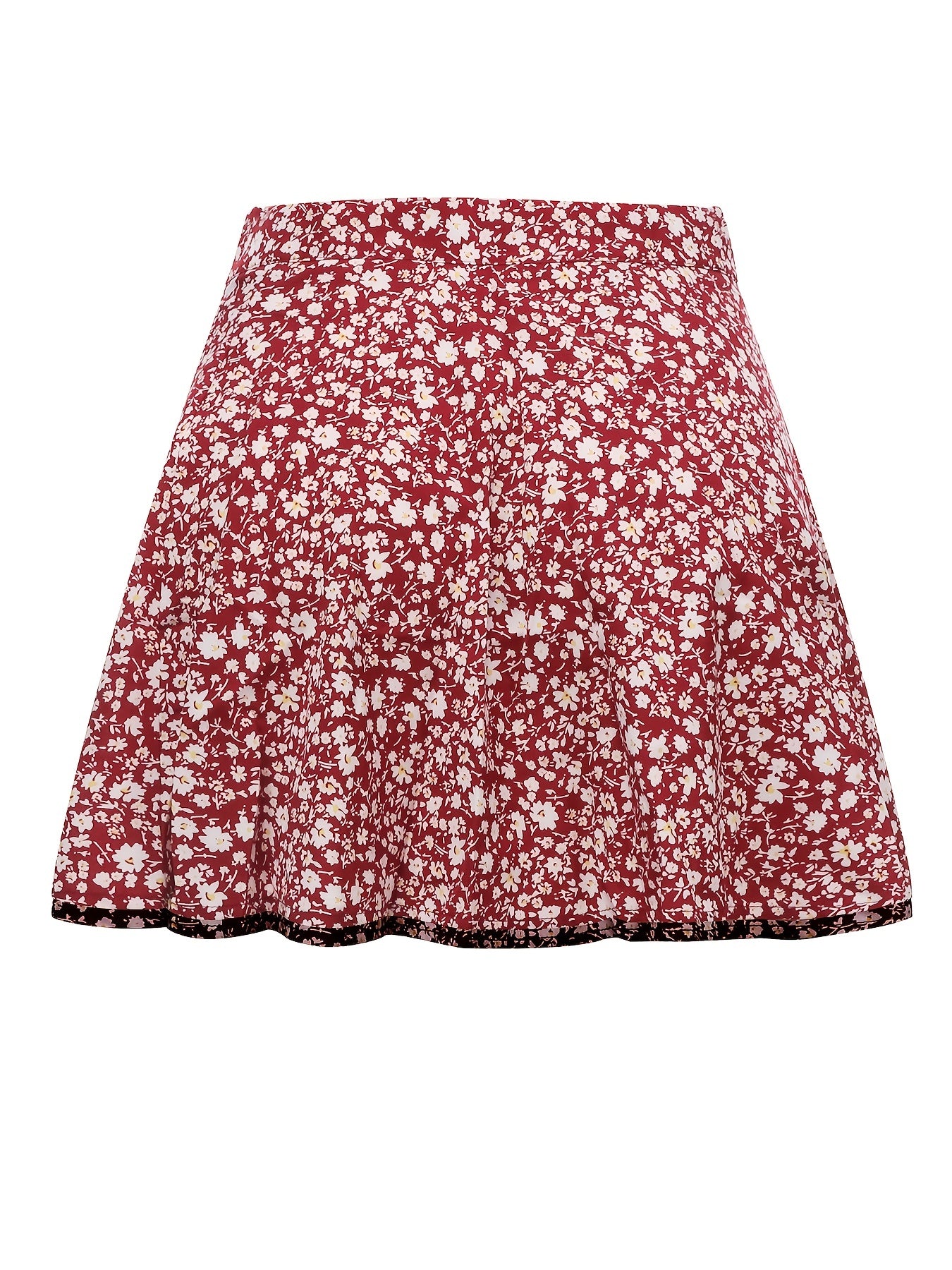 Floral Print Button Front Summer Skirt