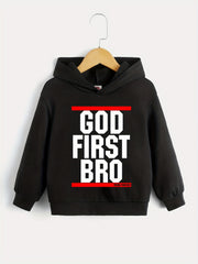 Letter Series Boys Hooded Sweatshirt
