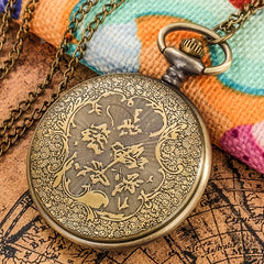 Vintage Bronze American Pocket Watch Necklace Pendant For Children
