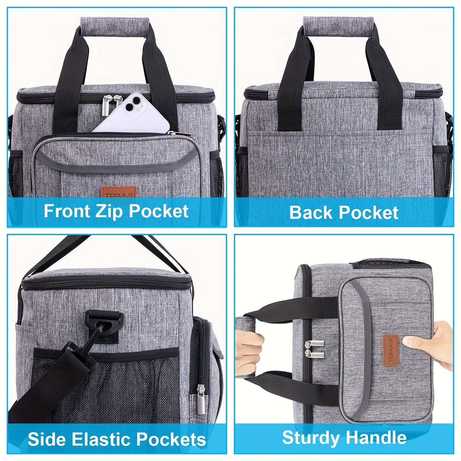 15L Insulated Nylon Bag for Camping and Picnics