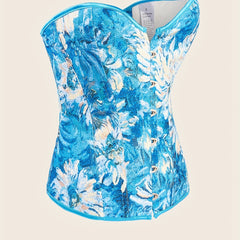 Sexy Corset Women's Plus Painting Print Lace Up Overbust Slimming Body
