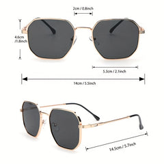 Metal Geometric Frame Sunglasses Vintage Hollow Temple UV400