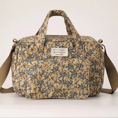 Brown Leaf & Lemon Print Diaper Bag Mommy Organizer