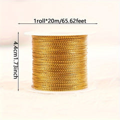 20m 1mm Golden Rope Twine Ribbon Wedding Packing Cords Rope DIY Craft String