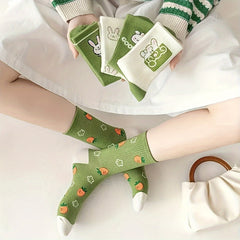 Men's Rabbit Pattern Crew Socks Breathable Comfy Casual Unisex Socks