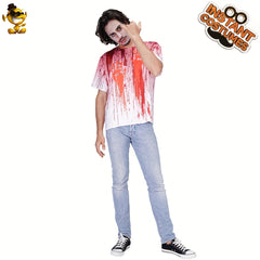 Men's Scary Bloody T-shirt Halloween Cosplay Costume