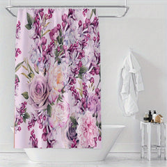 Floral Printed Shower Curtain Waterproof and Mildew Proof Bath Curtain