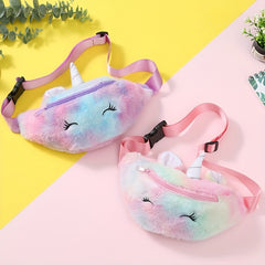 Plush Unicorn Waist Bag Cartoon Shoulder Messenger Bag