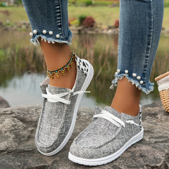 Leopard Printed Canvas Lace Up Low Top Sneakers