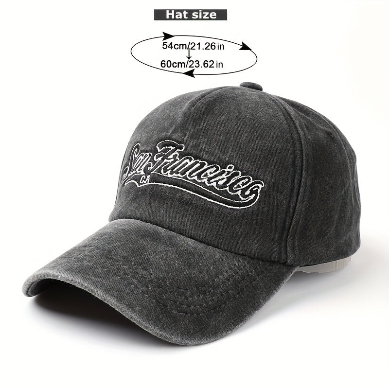 Washed Letter Embroidery Baseball Cap Women's Autumn And Winter All match Peaked