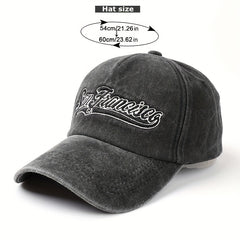 Washed Letter Embroidery Baseball Cap Women's Autumn And Winter All match Peaked