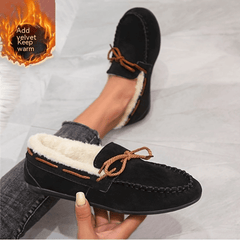 Women's Plush Lined Thermal Slip On Loafers Shoes Keep Warm