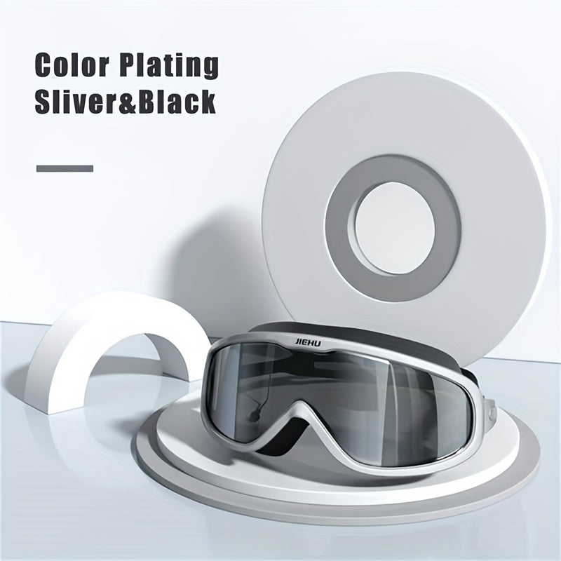 Adult Waterproof Swimming Goggles Large Frame Anti Fog Glasses