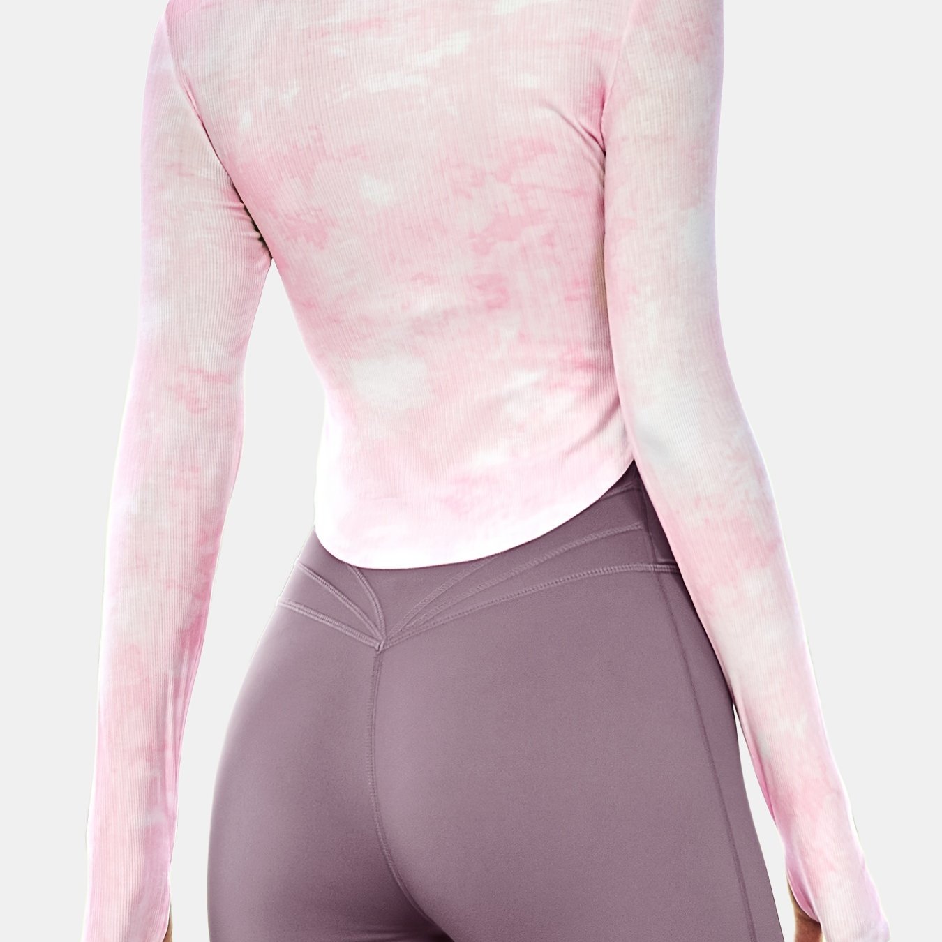 Women's Tie Dye Long Sleeve Fitness Top Quick Dry Stretchy Activewear