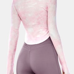 Women's Tie Dye Long Sleeve Fitness Top Quick Dry Stretchy Activewear