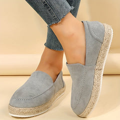 Women's Solid Flat Loafers Slip On Espadrille Shoes Lightweight & Comfortable
