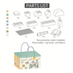 56pcs Colorful Plastic Building Blocks Toy Ideal Holiday Gift