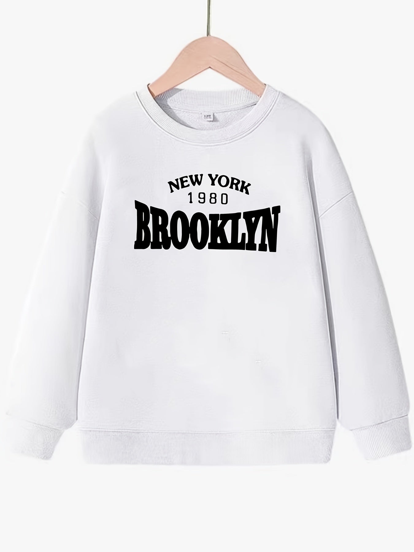 Girls Crew Neck Brooklyn Long Sleeve Sweatshirt Top Pullovers