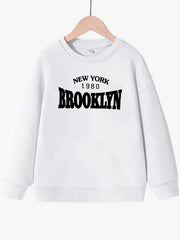 Girls Crew Neck Brooklyn Long Sleeve Sweatshirt Top Pullovers