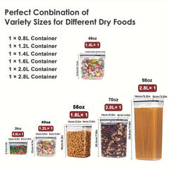 6pcs Airtight Food Storage Containers Set With Lids for Kitchen and Pantry