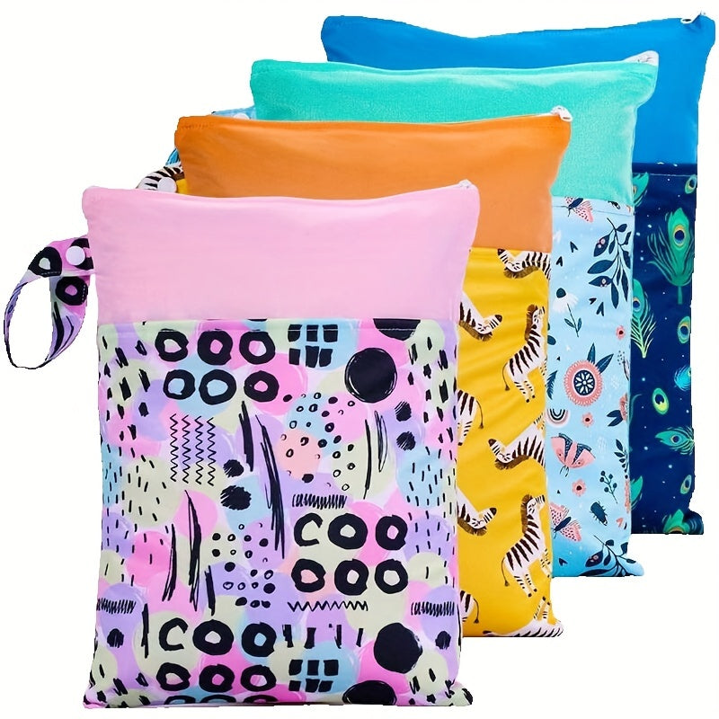 Waterproof Multicolor Baby Nappies Bag Wet Dry Mammy Bag