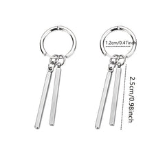 Titanium Steel Hip Hop Style Silver Earrings for Men