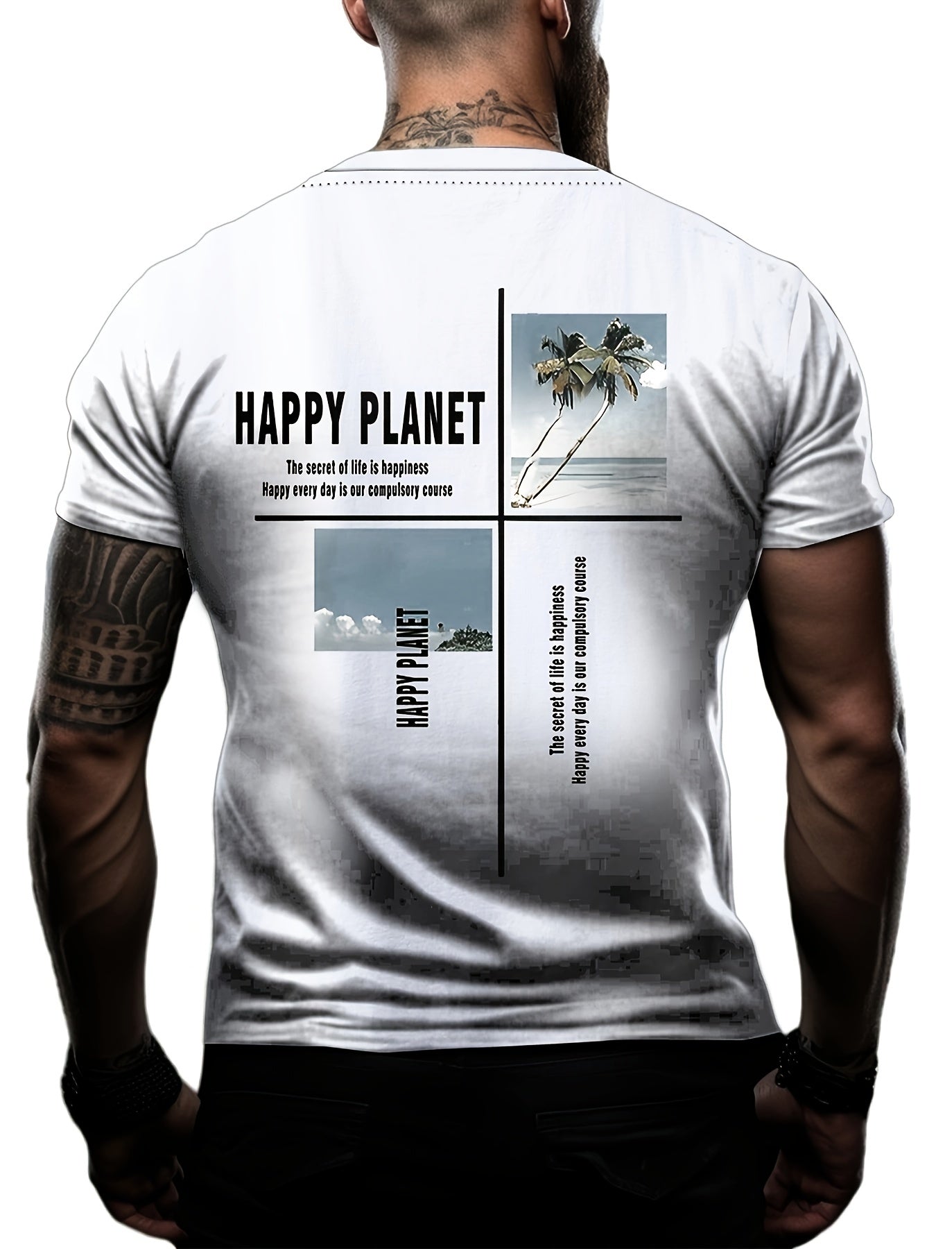 Beach Pattern T shirt Men's Street Style Tee Shirt For Summer