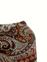 Boho Paisley Print High Rise Plus Leggings