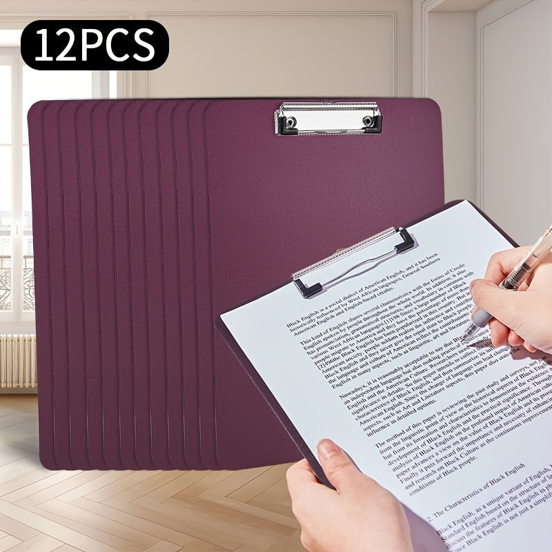 Vintage Purple Clipboard Flat Clip Single Clip Plastic A4 Splint (12 Packs)