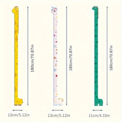 Cartoon Animal Print Height Chart Wall Decal PVC Growth Measuring Stick