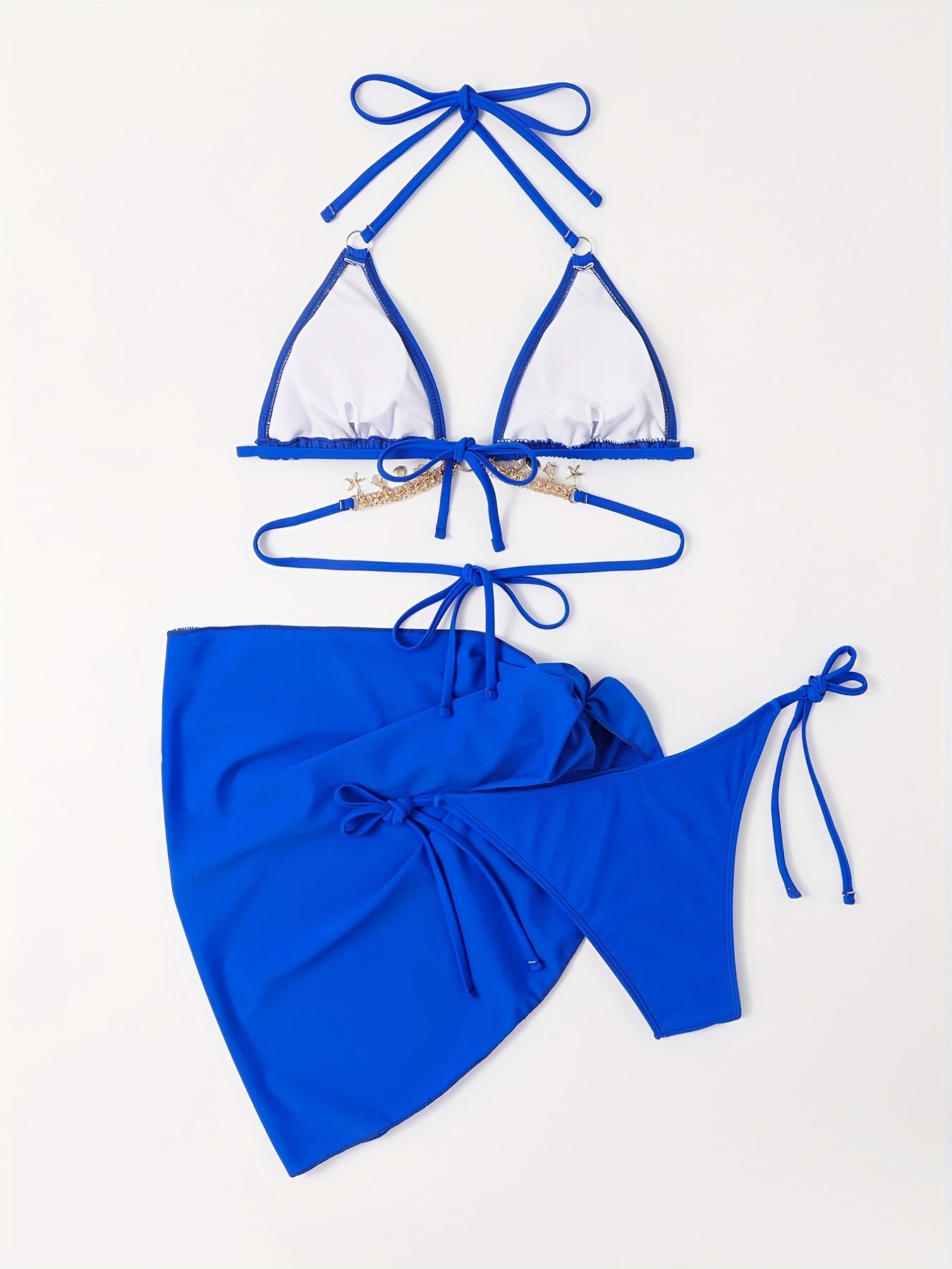 Halter Neck Bikini Set with Triangle Tie Side High Cut Swimsuit