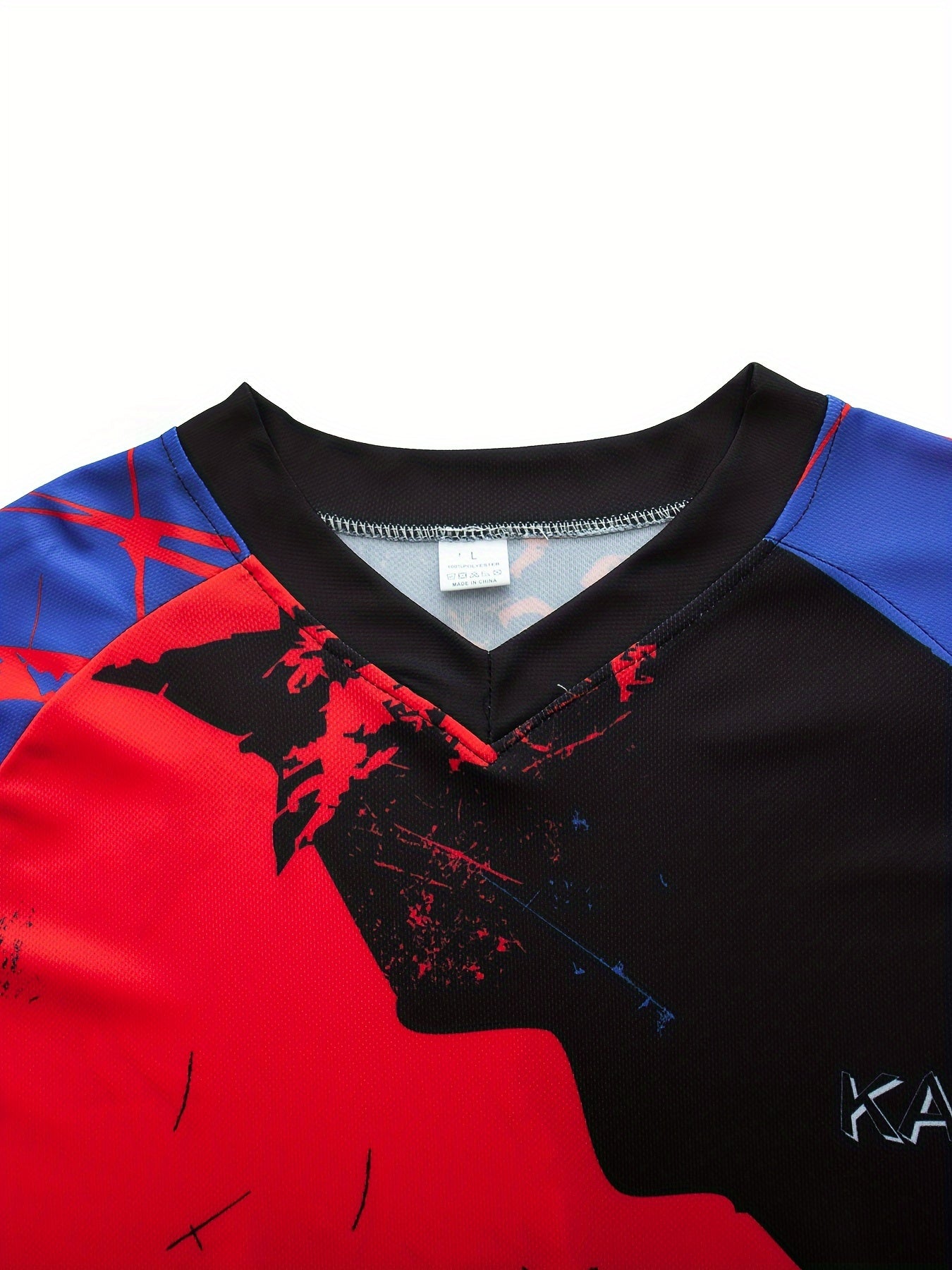 Men's Paint Splatter Pattern Print V Neck Tee for Spring Fall