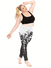 Colorblock Graphic Print Fitness Leggings