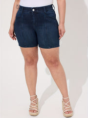 Plus Size High Rise Button Fly Denim Shorts