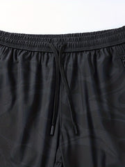 Men's Quick Dry Stretch Shorts with Zipper Pockets & Drawstring
