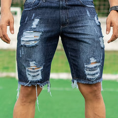 Men's Ripped Denim Shorts