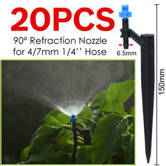 20pcs 90 180 360 Degree Misting Nozzle Stake 1 4'' Barb Garden Irrigation