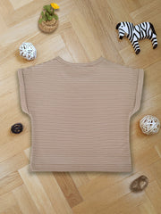 Striped Smile Print Short Sleeve Baby Cotton T Shirt
