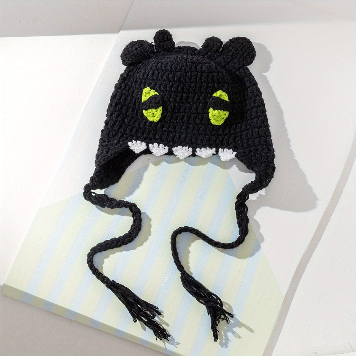 Funny Devil Beanie Warm Knit Hat Ear Flap Unisex Coldproof Beanies Autumn Winter