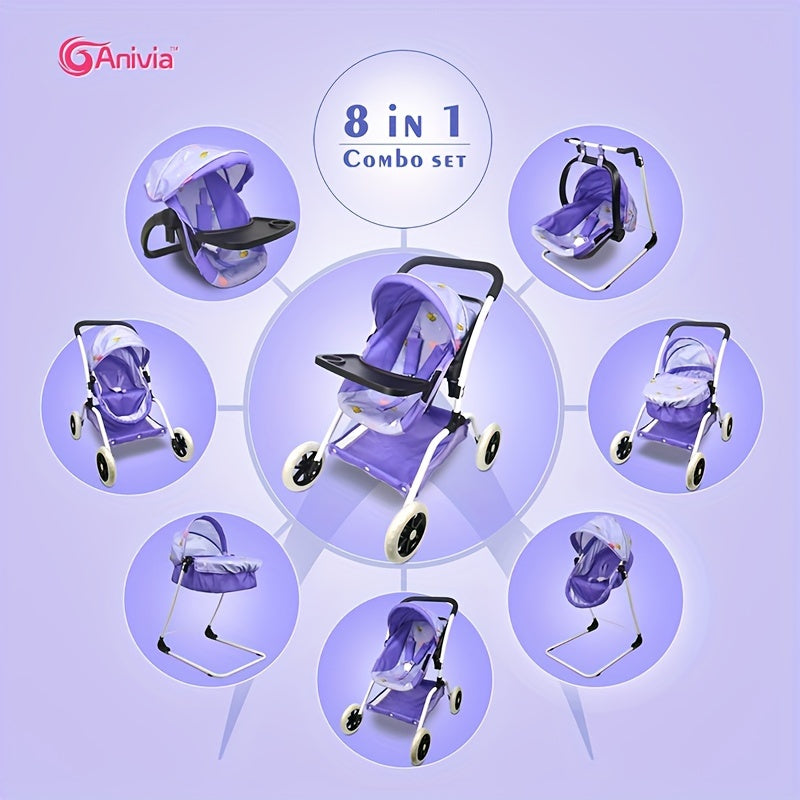 Anivia Doll Bed Furniture 2 Function Toy Doll Bed and Doll Swings