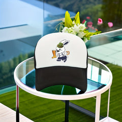Beer Rabbit Mesh Trucker Hat Anime Print Baseball Cap Dad Hat