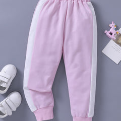 Girls' Spliced Casual Trousers - Stylish and comfortable slim fit pants