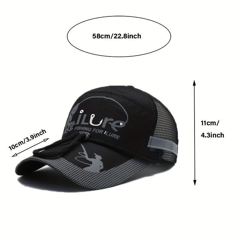 Men's Quick Drying Baseball Cap Mesh Sun Hat Fishing Sports Cap